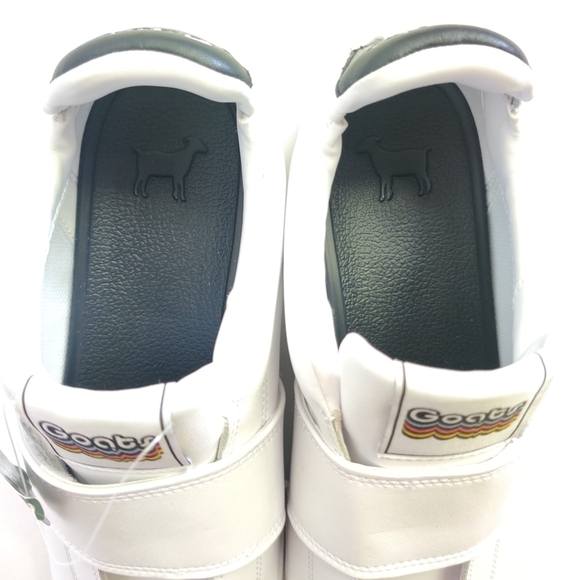 GOATS Slip On Sneakers Platform White Leather Hook Loop Chunky Women's 8.5 Retro - Picture 11 of 15